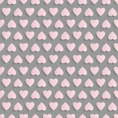 Seamless vector background with paper hearts