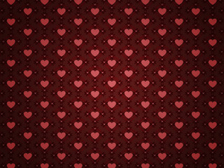 Grunge red pattern with hearts