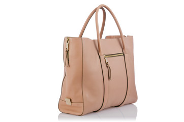 Nice elegant woman bag isolated on the white