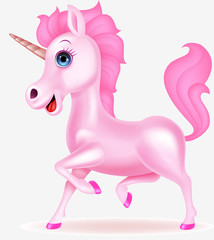 Pink unicorn cartoon