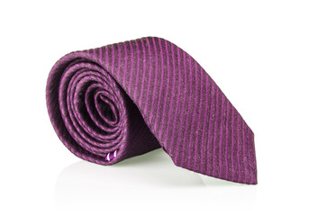 Elegant silk male tie ( necktie ) on white