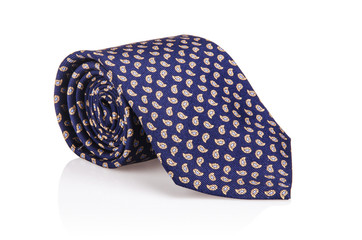 Elegant silk male tie ( necktie ) on white