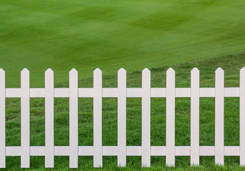 Lawn and fence