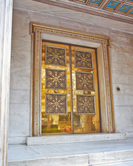 Vintage bronze door, Athens archeological society 