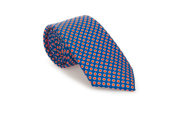 Elegant silk male tie ( necktie ) on white