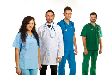 Team of four doctors