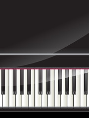 grand piano keys background with space for text