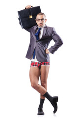 Nude businessman isolated on white