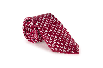 Elegant silk male tie ( necktie ) on white