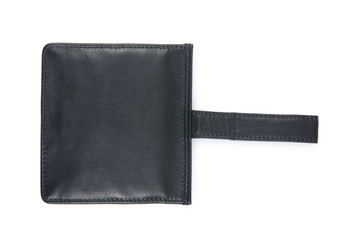 Leather wallet isolated on the white