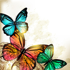Elegant Fashion background with butterflies