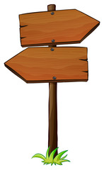 Left and right wooden arrow