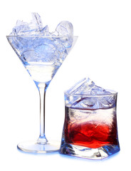 Color cocktails in ice