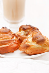 eclairs filled with fresh cream