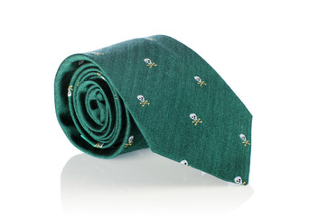 Elegant silk male tie ( necktie ) on white