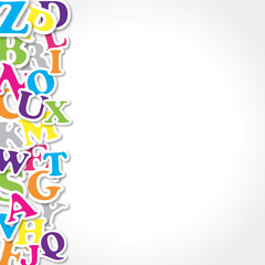 Alphabet avec contour - &agrave; gauche