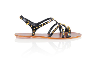 Woman sandals isolated on the white