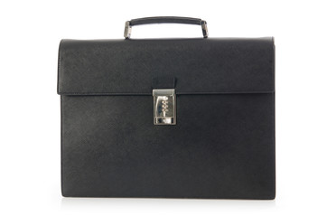 Black briefcase isolated on the white