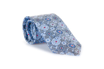 Elegant silk male tie ( necktie ) on white