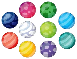 Cercles muraux Sports de balle Groupe de boules