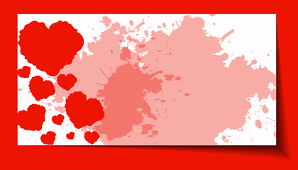 Heart from paper Valentines day card grunge background