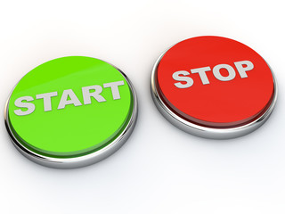 Start and Stop button over white background