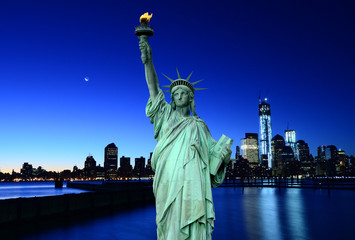 Statue of Liberty and New York City, USA