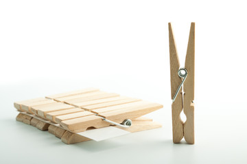 Wooden clothes pegs
