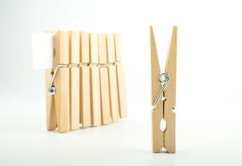 Wooden clothes pegs