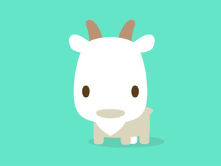 ヤギのイラスト　ミントグリーン