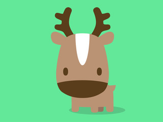 シカのイラスト　グリーン