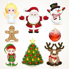 Set of Christmas icons.