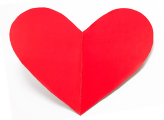 Fototapeta premium Holiday card heart from paper valentines day isolated