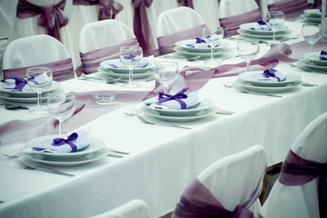 table set for wedding or another catered event dinner