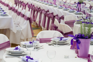 table set for wedding or another catered event dinner