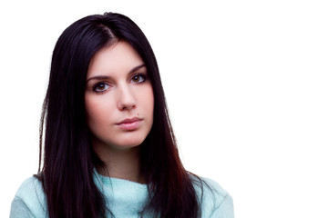 woman portrait isolated on white background