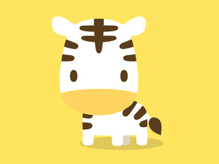 シマウマのイラスト　イエロー