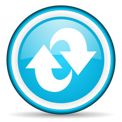 rotate blue glossy icon on white background