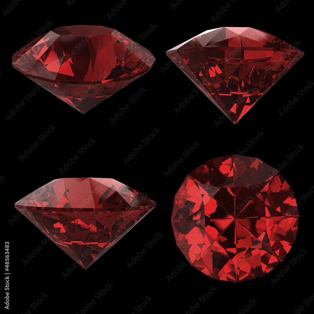 Poster rubines isolated with clipping path