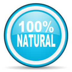 natural blue glossy icon on white background