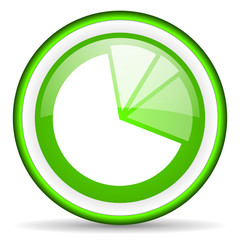 diagram green glossy icon on white background