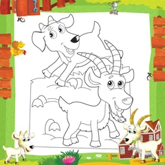 Peel and stick wall murals DIY The coloring plate - illustration for the children