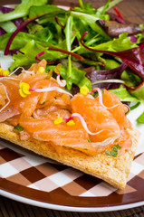 Sandwich with gravlax salmon