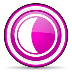 moon violet glossy icon on white background