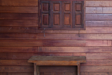 Wooden wall and wooden window