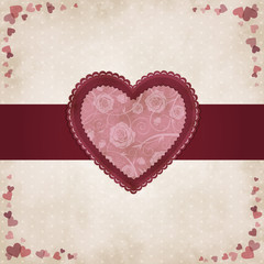 Vintage heart by Valentine's Day