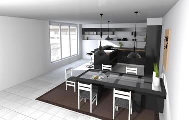 modern kitchen interior