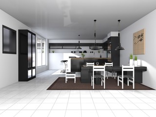 modern kitchen interior