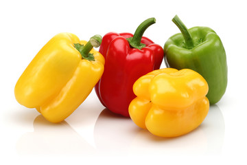 Red, yellow and green bell pepper group