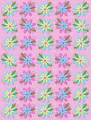 Blooming Petals on Pink Gingham